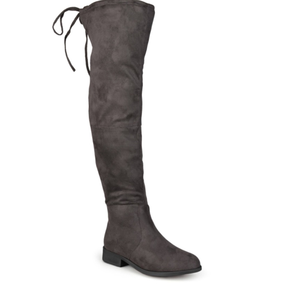 grey above the knee boots